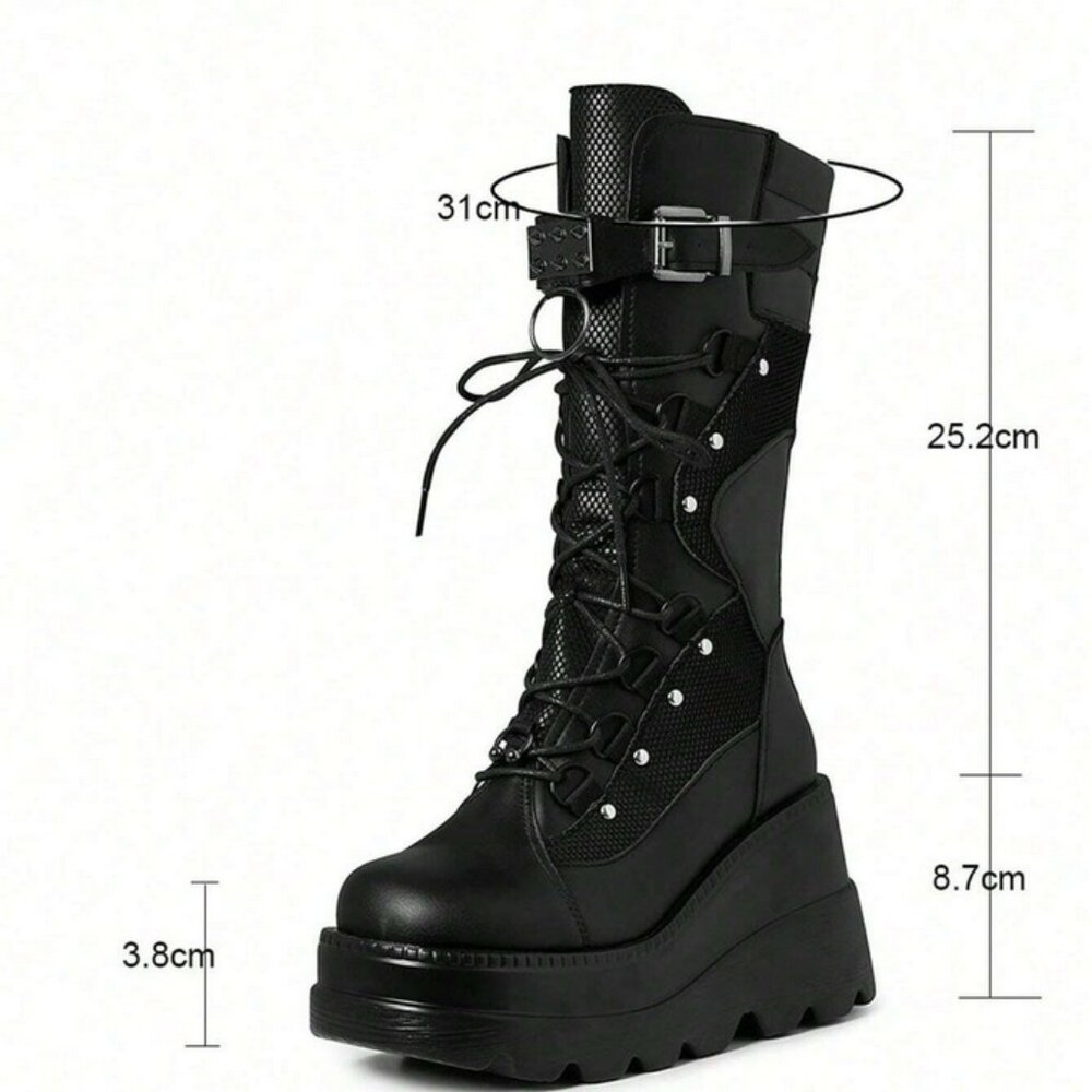 Rave goth platform laceup boots - Picture 4 of 6